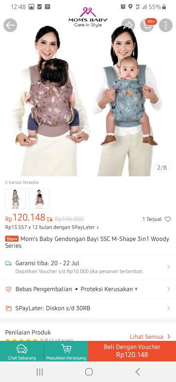 Gendongan depan belakang