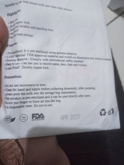 Masa kadaluarsa kantong asi