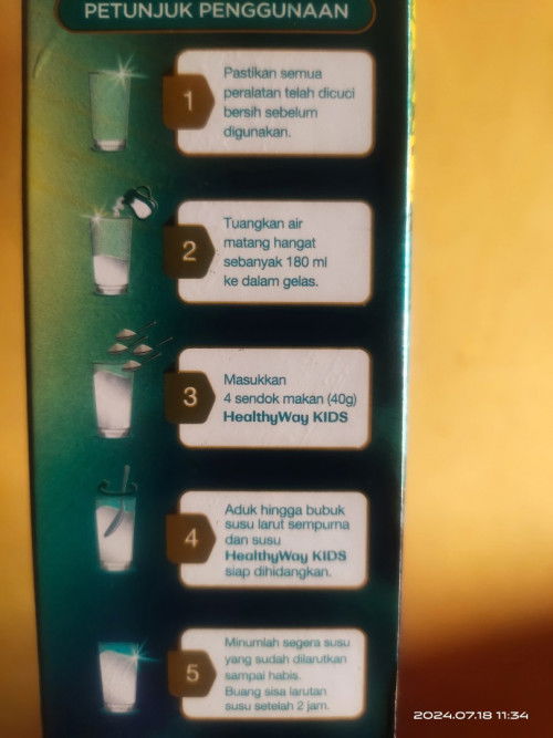 Takaran susu healtyway kids