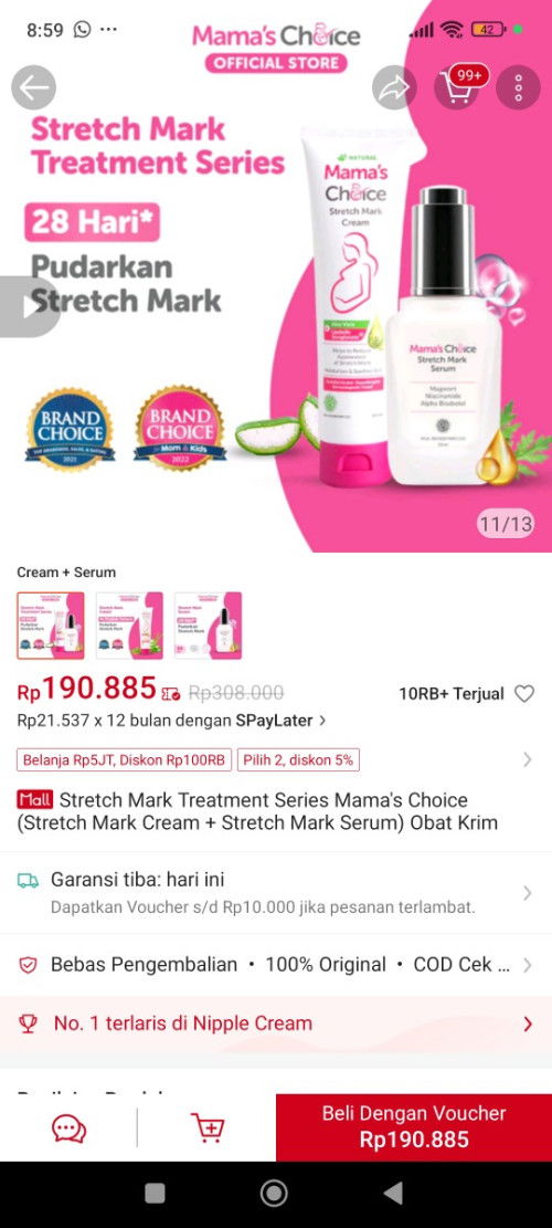 Krim/lotion/serum untuk strechmark