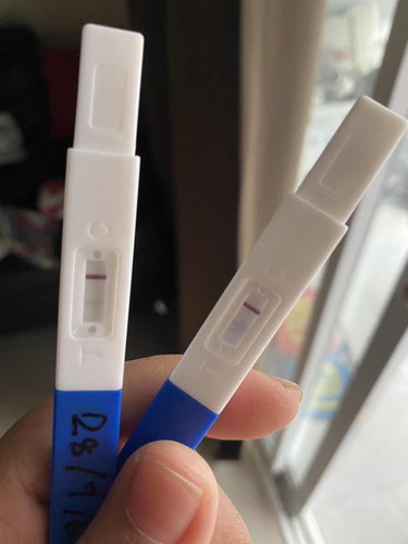 ขึ้น2ขีดแต่จางมากๆ ต้องรอเป็นชั่วโมงถึงจะขึ้น2ขีด แบบนี้ท้องไหม
