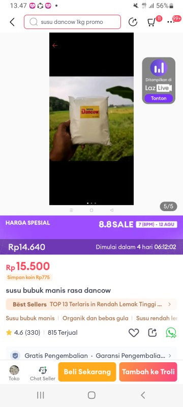 Bolehkah anak 1 tahun ke atas minum susu dancow curah ?