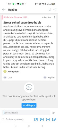 Susu drop sebab stress satu hari.. please tolong saya