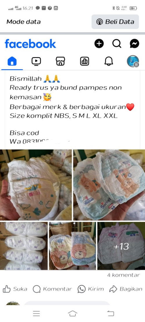 Diapers non kemasan
