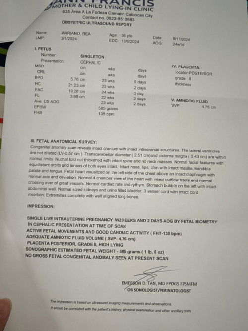 Share ko lang ang CAS results ng aking baby girl