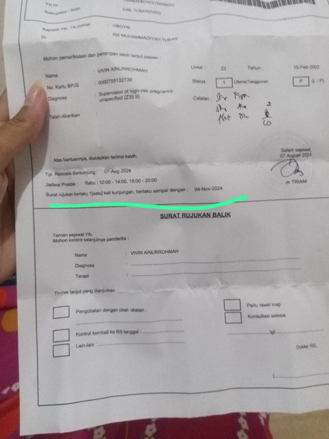 Masa beelaku surat rujukan usg