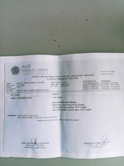 G6pd confirmatory test