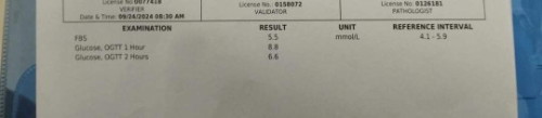 OGTT result.
FTM-EDD: Jan 2025