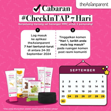 Check In App 7 Hari & Bawa Pulang Barangan dari Mama's Choice!