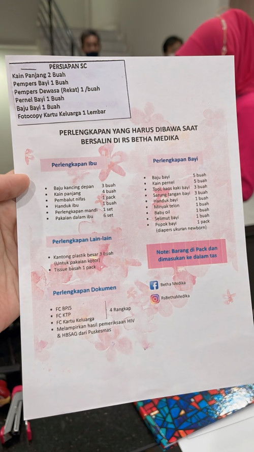 PERSIAPAN PERSALINAN, anak kedua SC