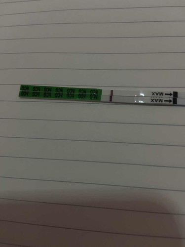 ปจด ขาด มีอาการคัดเต้า พะอืดพะอม เวียนหัว ปวดหัว เลยลองตรวจดูค่ะ