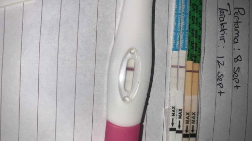 telat 9 hari ditespek positif tapi masih samarr