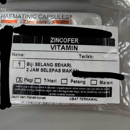 Zincofer waktu makan