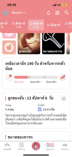 น้ำหนักทารก ไตรมาส1