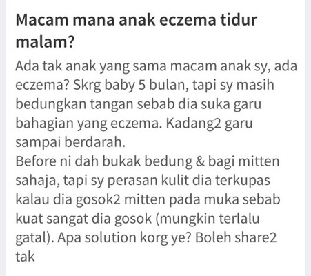 Macam mana anak eczema tidur malam?