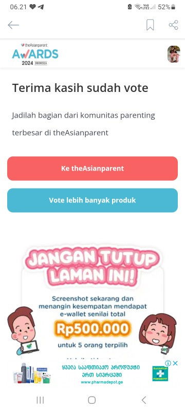 Aku sudah vote sekarang giliranmu