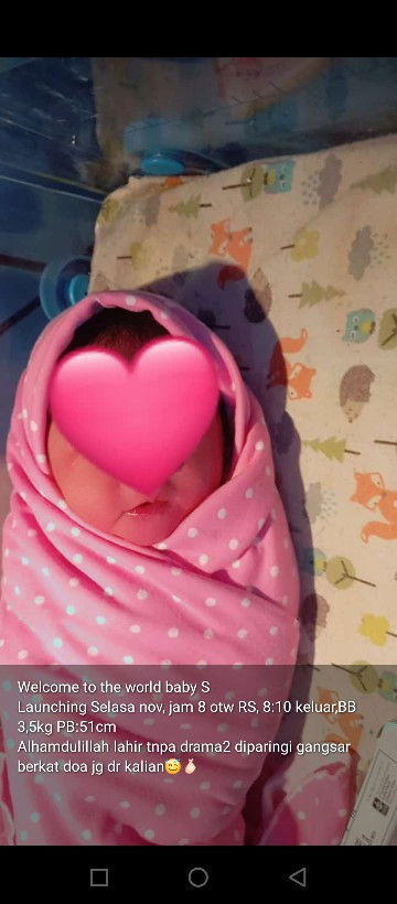 Sudah lahir dan lega