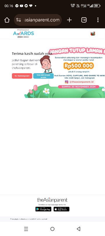 Aku sudah vote ! Sekarang giliranmu.