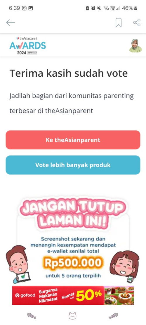 Aku sudah vote! Sekarang
giliranmu.