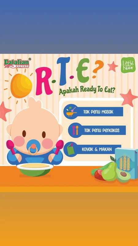 Saya menjual makanan RTE (Ready-To-Eat) Little Nur seawal baby usia 6 bulan 🤩
