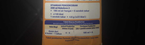 takaran susu