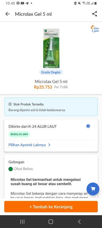 Microlax pada anak usia 1 tahun