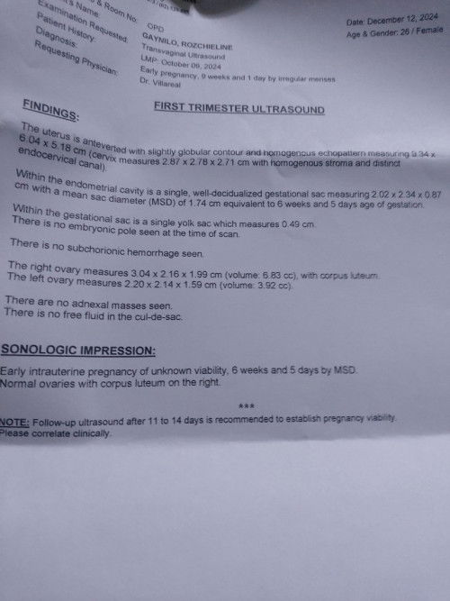 Blighted ovum pregnancy