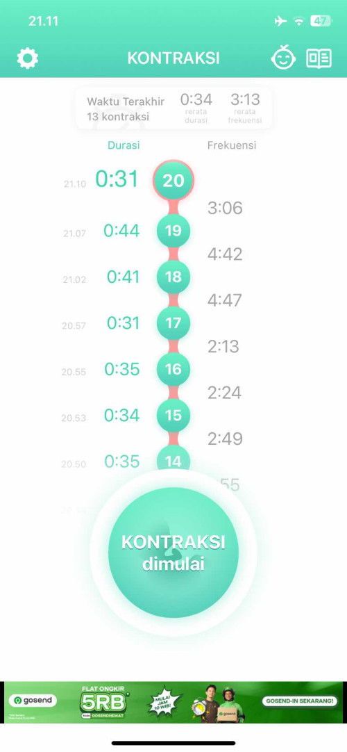 kontraksi asli atau palsu