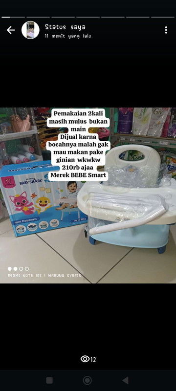 Kali aja ada yg minat bunda" 
Dijual karna bayiku gak mau duduk situ klo makan 🤣 masih mulus bgt