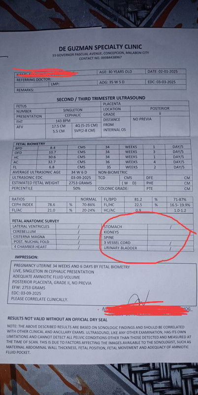 Gud Morning po Medyo confused lang po Ako sa result  Wala check po Yung spine ko at kidney.pahelp po