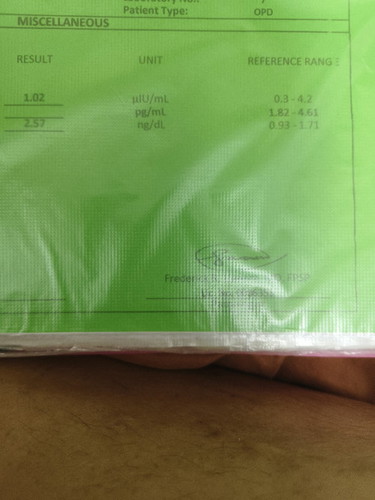 Meron po ba dito na normal.ang tsh level pero mataaas naman ang ft4? Tsh =1.02
Ft4=2.57
Signs po kya