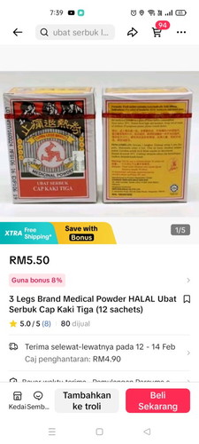 Ubat serbuk cap kaki tiga
Nak tanya ibu pregnant 5minggu bolehke makan ubat serbukni?