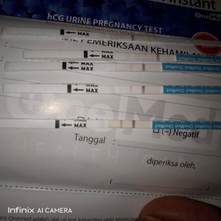 Di tespek tiap 2 hari samar ehh pas tdi pagi udah jls tapi blum tlat haid