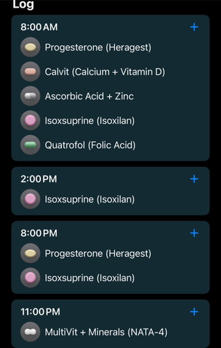 Meds & Vits Time Schedule