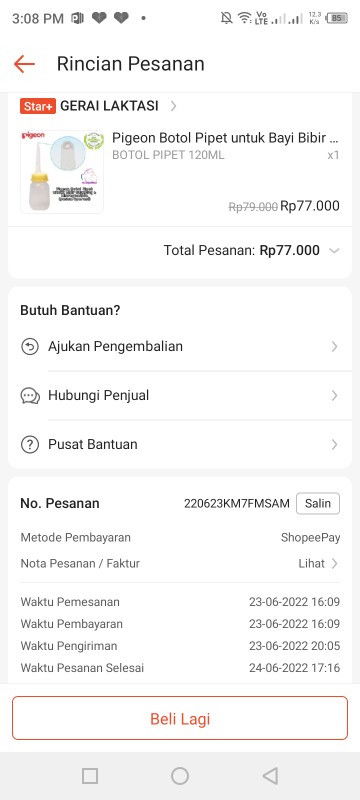 Botol pigeon gratis.