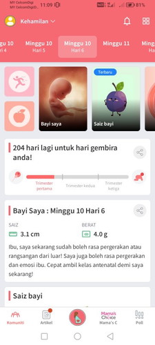 assalamualaikum saya mau tnya ba saya dah 10 minggu 6 hari baby blm gerak kah normal ke heheheh