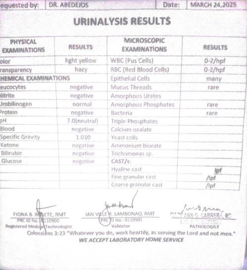 Laboratory Results
