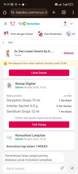 Bayi 8 bulan diare dan tidak mau makan