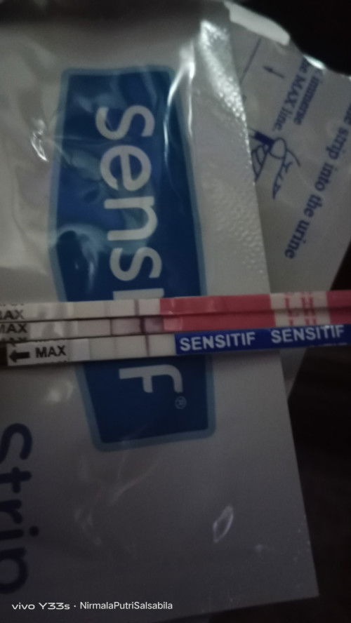 Bunda" Mau crita sdikit aku hpht 29 maret dan hari ini aku tlat 8 hari dan TP garis nya 2 smar