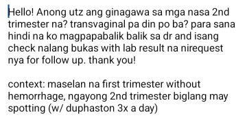 15w. Hello! Anong utz ang ginagawa sa mga nasa 2nd trimester na? transvaginal pa din po ba?
