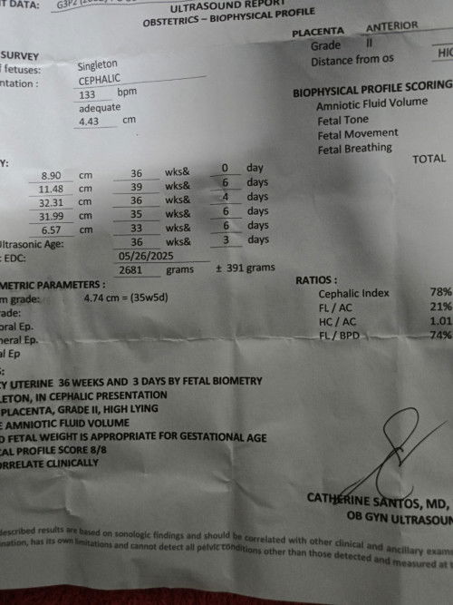 Pabasa nmn po ako ng weight ni baby 36 weeks ako ng magpabps ngayon 38weeks and 3days na