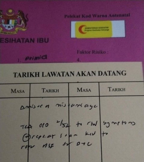 Kandungan isteri tiada degupan jantung, doc bagi dua minggu

Tp dekat kat appointment dah kata gugur
