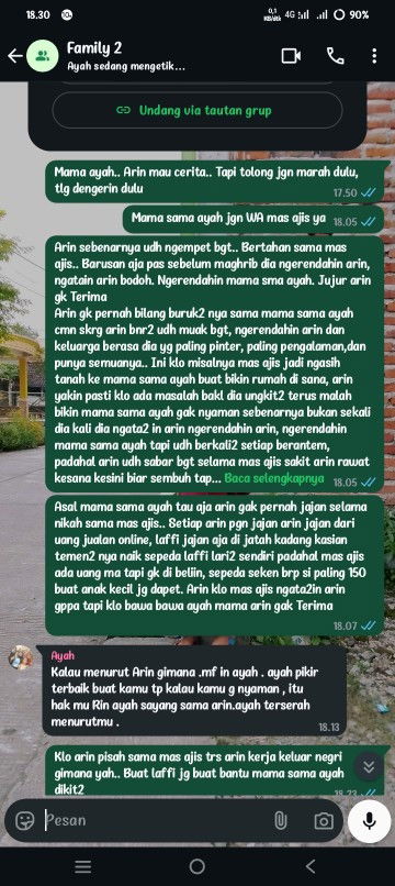 Lebih baik pisah dari pada ortu di hina