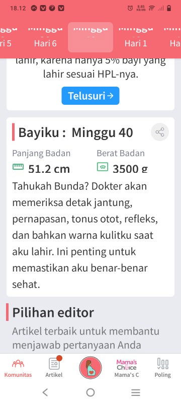 Blom ada tanda" Untuk meahirkan