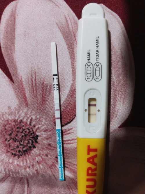 Bun mau nnya aku tespack udh 2 kli tp hslnya sm 1nya smar gni tp blm haid b biasany aku haid tgl 25?