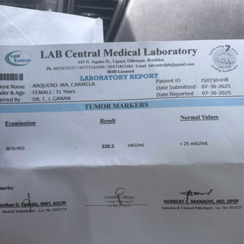serum beta hcg test