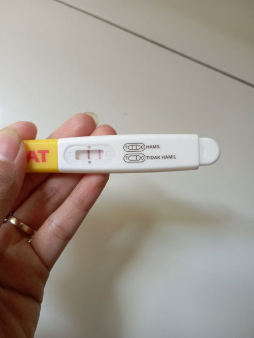 Maaf mau tanya hasil tes kaya gini apakah positif hamil?
