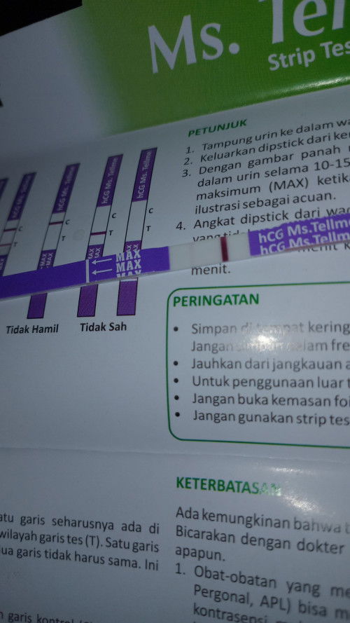 Hpht 20 Juli
Coba tespack garis 2 samar bun..
Belum telat haid, udah beberapa hari ini mual&pusing