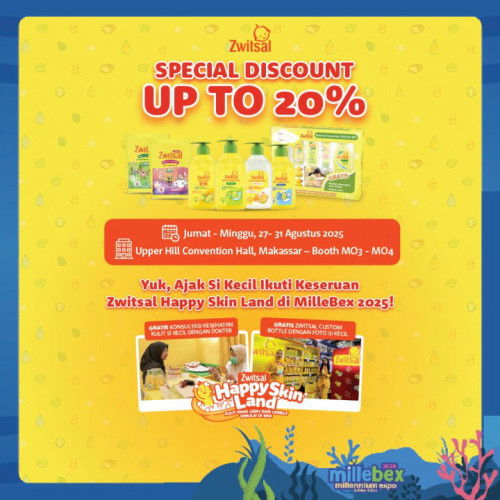 Zwitsal Happy Skin Land hadir di Millebex 2025 di Makassar