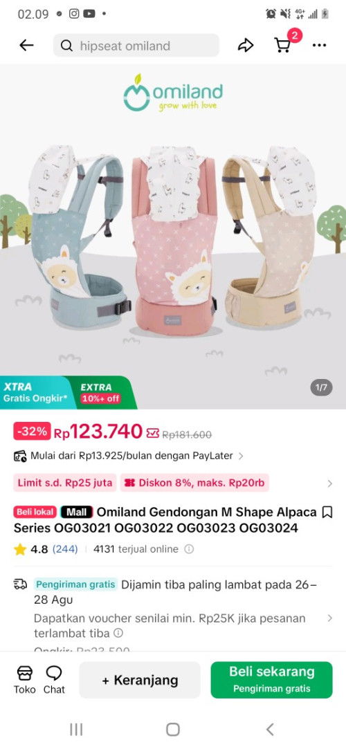 pakai gendong m shape